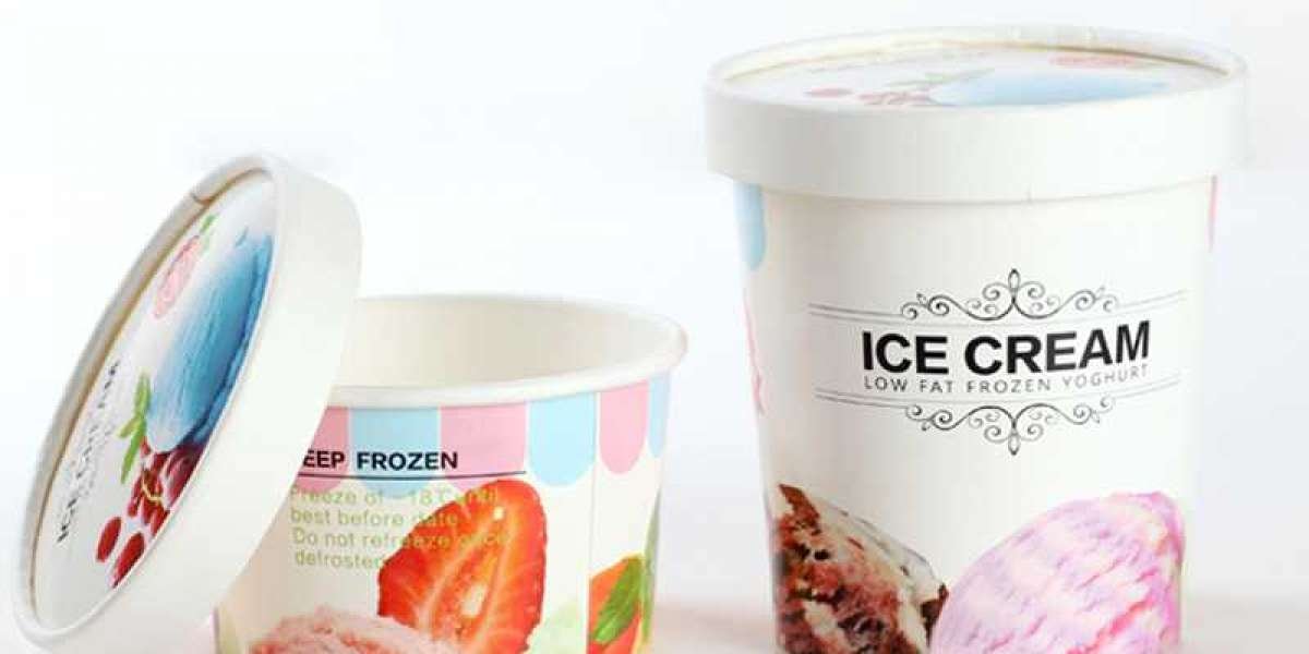 Disposable ice cream cup with eco packaging