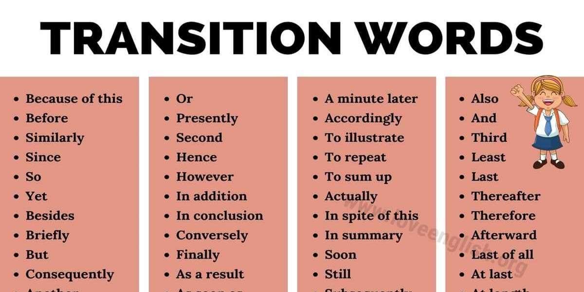 Should transition words be used at the starting of the sentence?