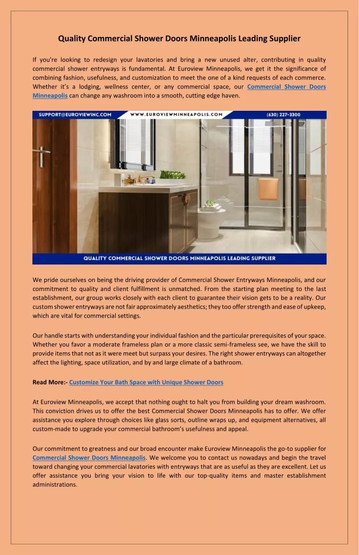 PPT - Durable and Stylish Commercial Shower Doors Minneapolis PowerPoint Presentation - ID:13297663