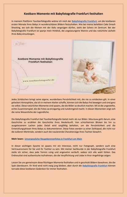 Künstlerische Neugeborenenfotos mit Babyfotografie Frankfurt | PDF