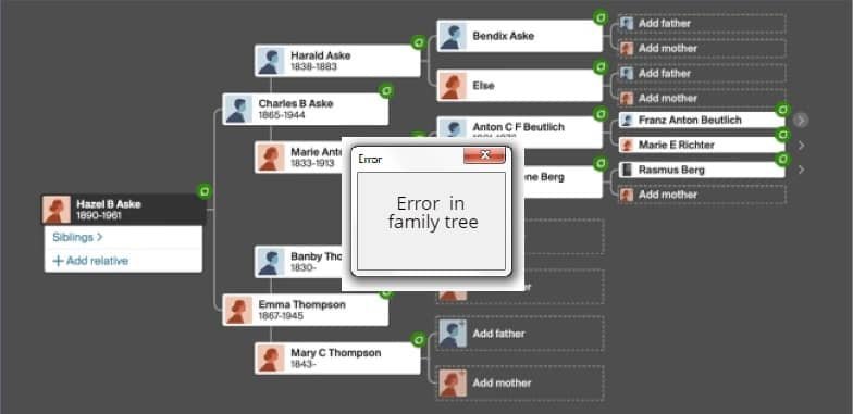 Error When Displaying Tree in Family View on Ancestry