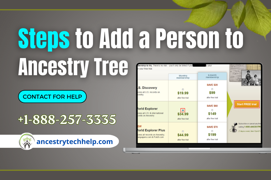 Add People to a Tree | Ancestry Tech Help +1-888-257-3335