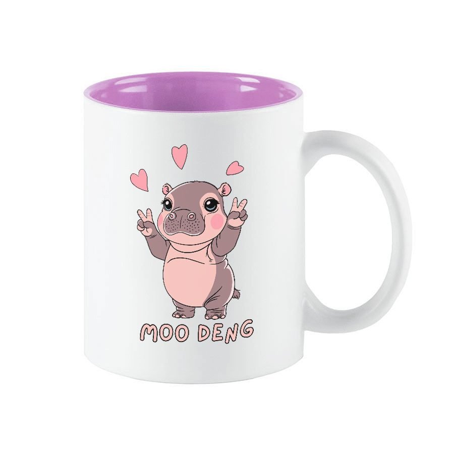Hippo Moo Deng Ceramic Coffee Mug, Halloween Themed Tea Water Cup – paintedbookmug.com