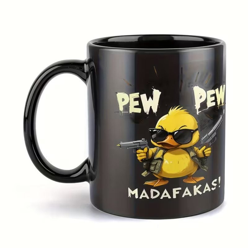 11oz Ceramic Coffee Mug, Cute Little Duck Pattern Gift for Gamers – paintedbookmug.com